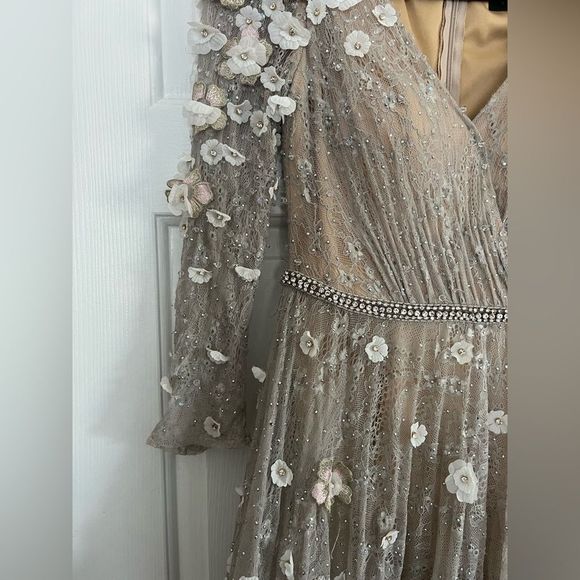 Mac Duggal Floral Embroidery Embellished Dress - Picture 5 of 7